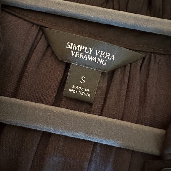 Simply Vera Vera Wang Ruffle Neck Tank - Black, Small - Picture 3 of 6